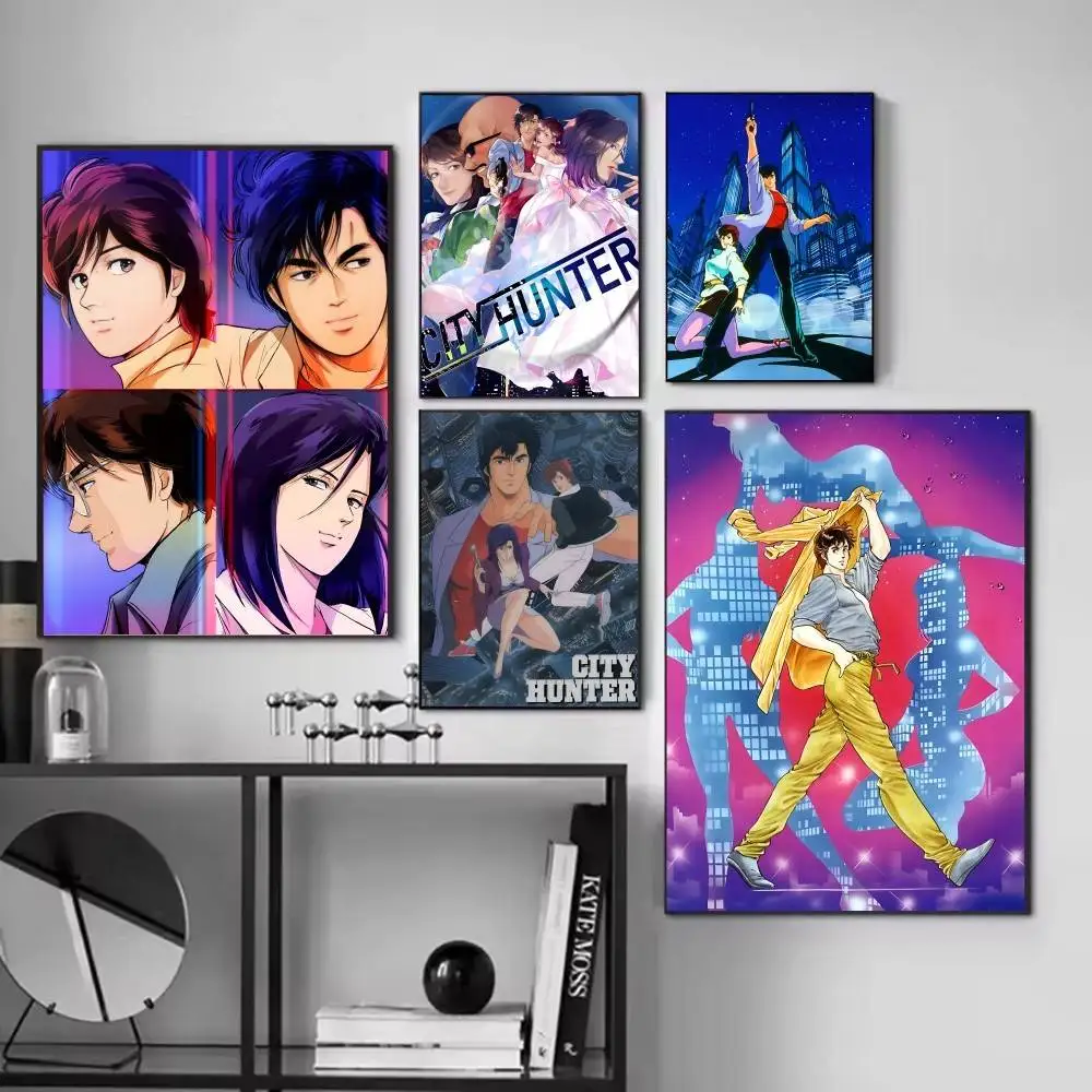 Classic Japanese Anime C-City H-Hunter Manga Posters Fancy Wall Sticker for Living Room Bar Decoration Wall Decor