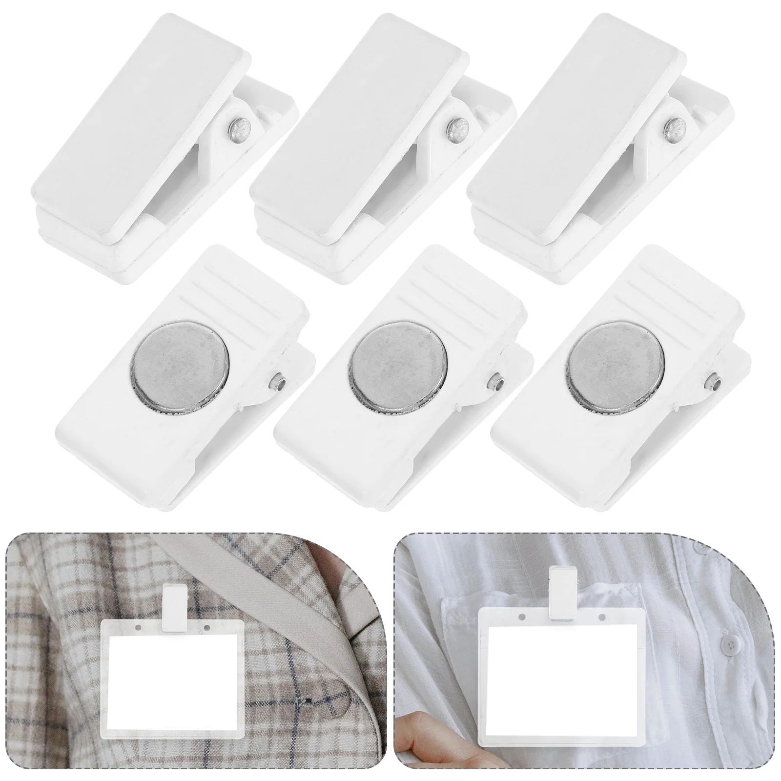 

10Pcs Id Card Clips Magnetic Spring Badge Clips for Name Tags Work Badge Holder Reusable Small Clip for Id Cards