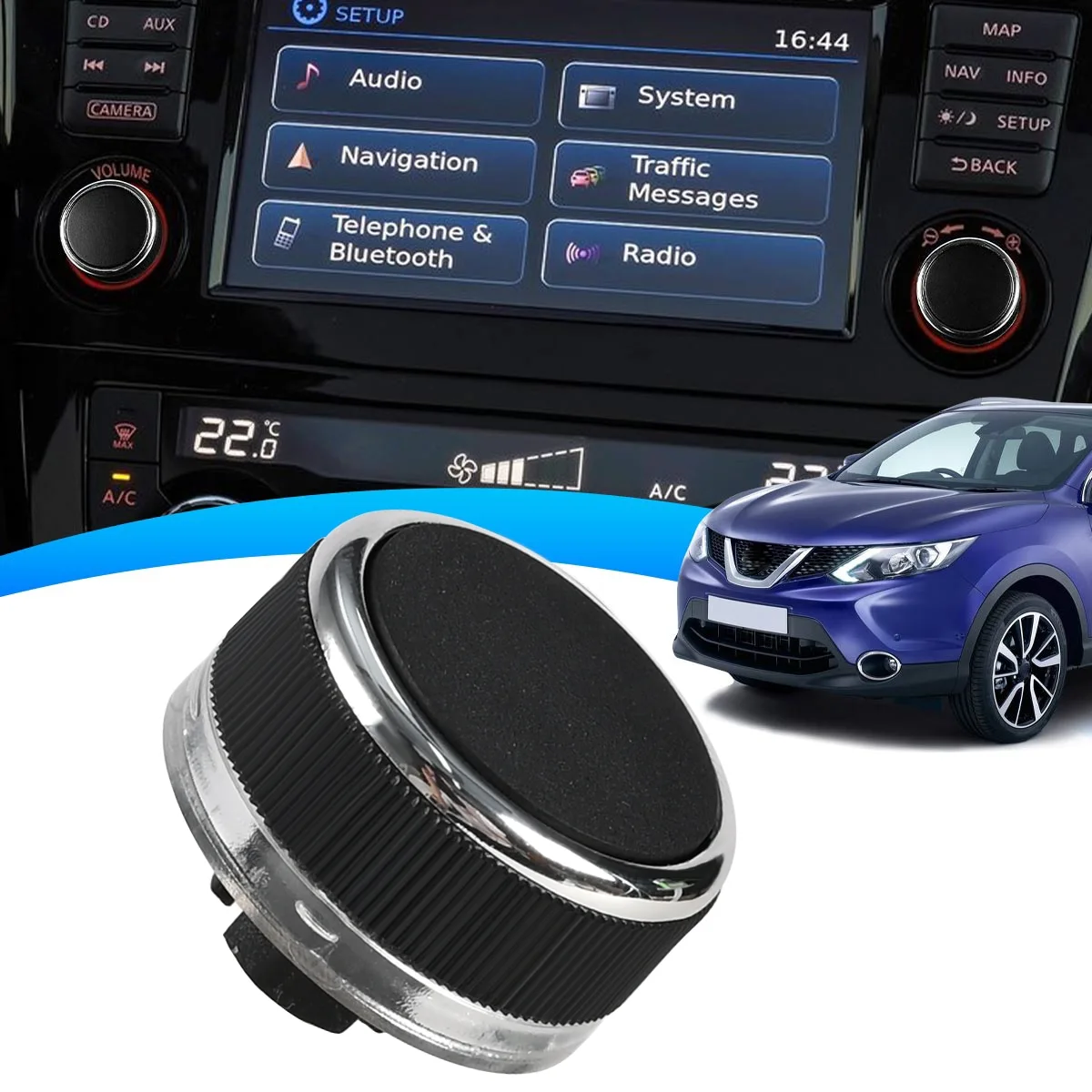 Radio Knob Button Control Switch Volume Stereo Tuner Air Conditioning Power Control Replacement Part For Nissan Qashqai Juke