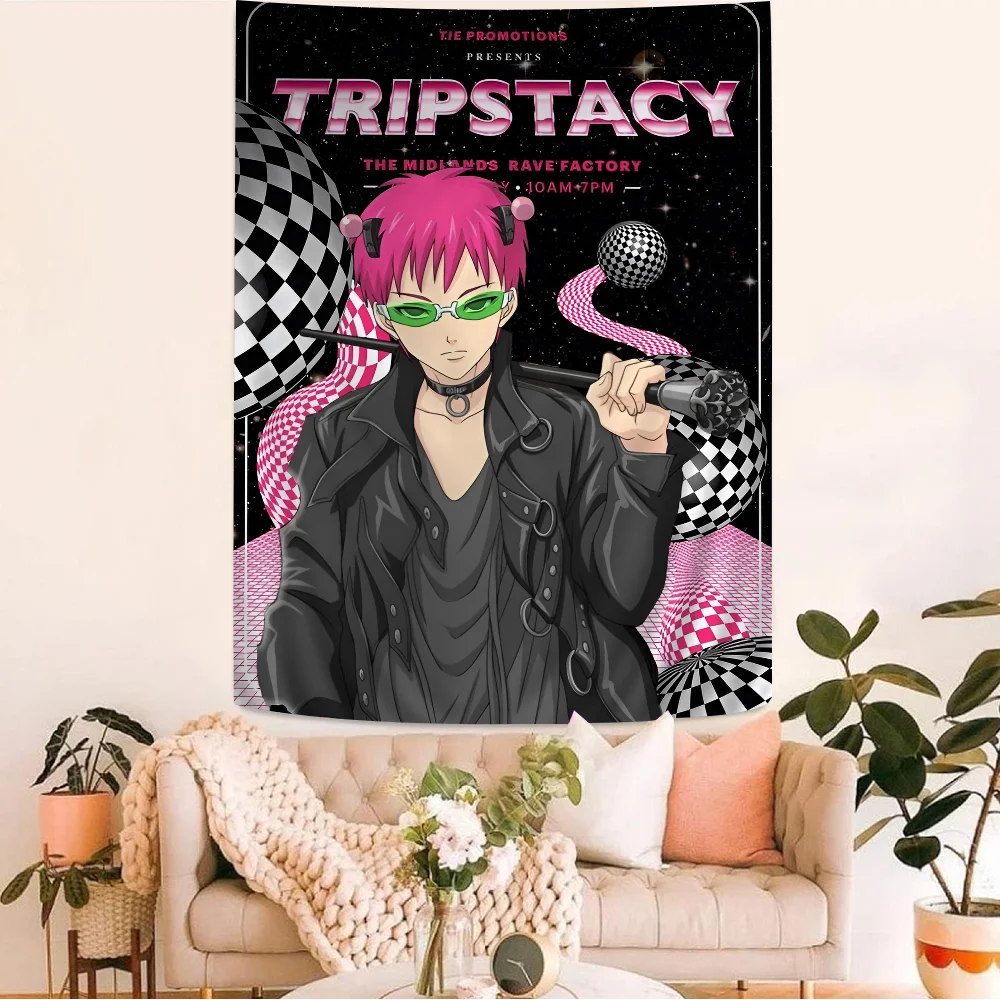 Japanese Anime Saiki K Disasterus Life Cartoon Tapestry Bohemian Wall Tapestries Mandala Wall Hanging Sheets