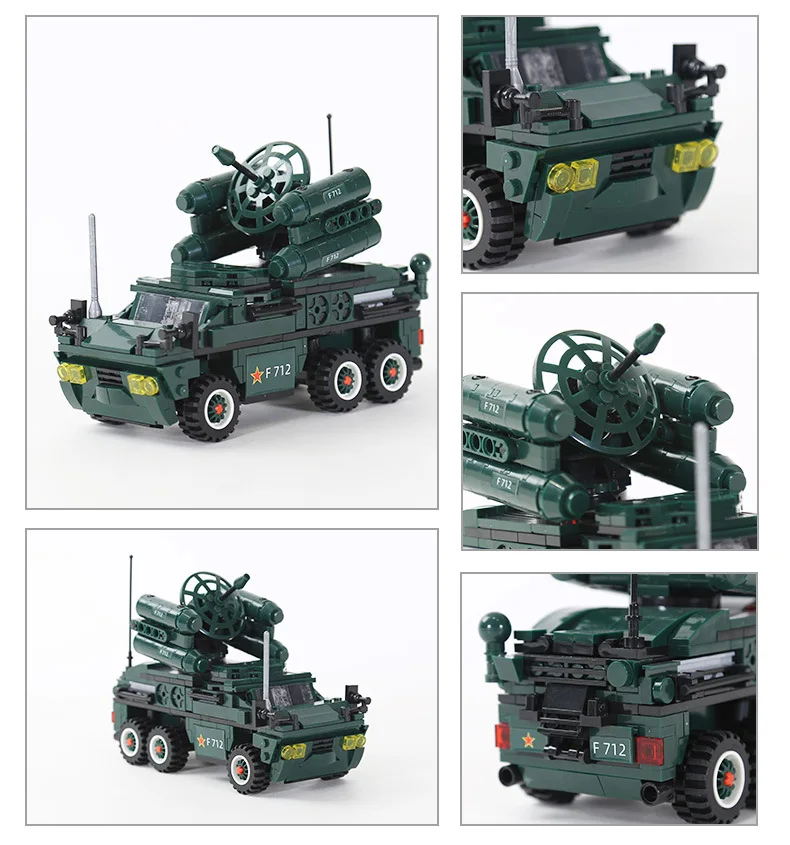 Modern Military Anti-aircraft Missile Vehicle Batisbrick Building Block Model Bricks Construction Toys Collection For Gifts