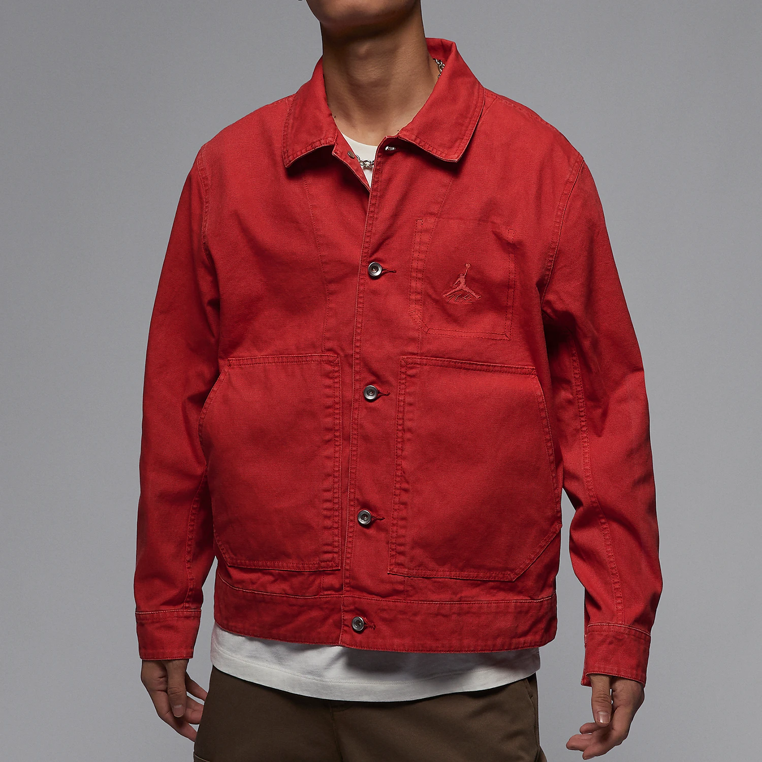 

Оригинальная новогодняя мужская повседневная куртка Nike JORDAN в стиле ретро с лацканами FN4528-604