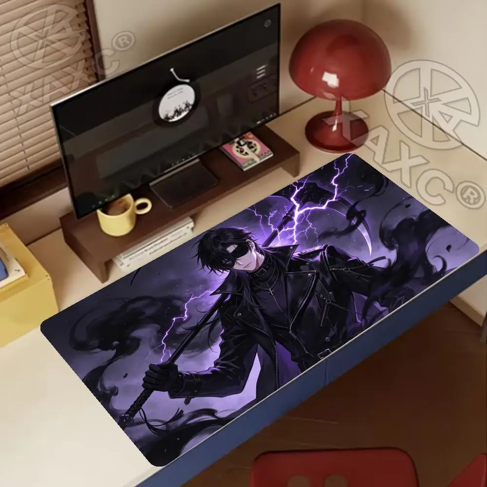 

Коврик для мыши Dark Anime Boy, стильный эстетичный настольный коврик с крыльями, нескользящая основа для игр и офиса, XXL игровой коврик для мыши XAXC