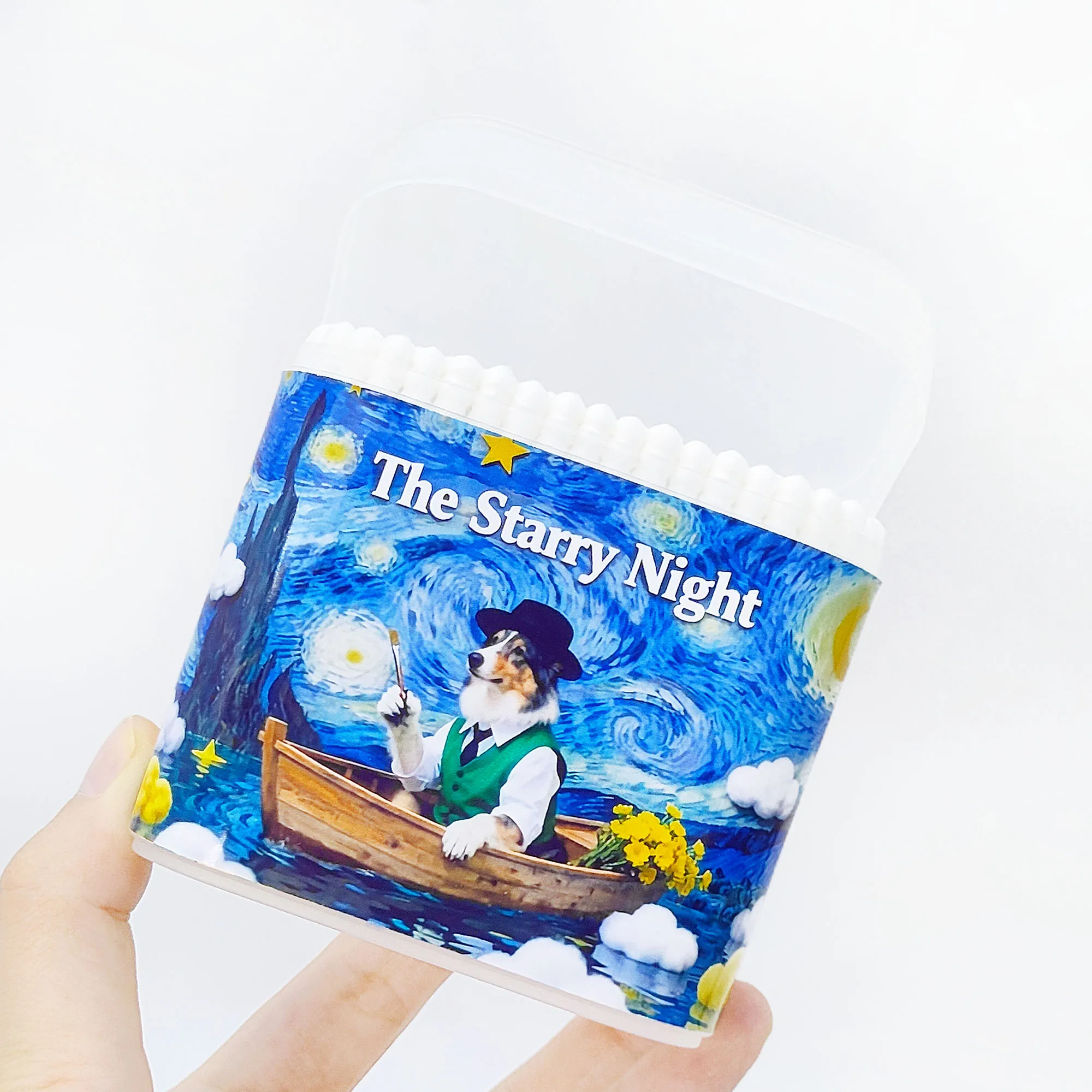 200 قطعة من أعواد القطن ذات طابع حيواني، أعواد قطنية مبتكرة مرصعة بالنجوم، متعددة الوظائف برأسين، عصا أعواد قطنية مستديرة حلزونية. #3