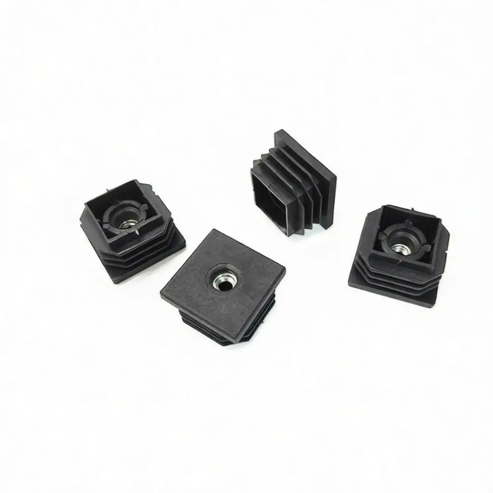 Square Tube Insert Nut Plug Furniture Leg Base Cap Industrial Hardware Metal Pipe Fitting Connector Accessory Part