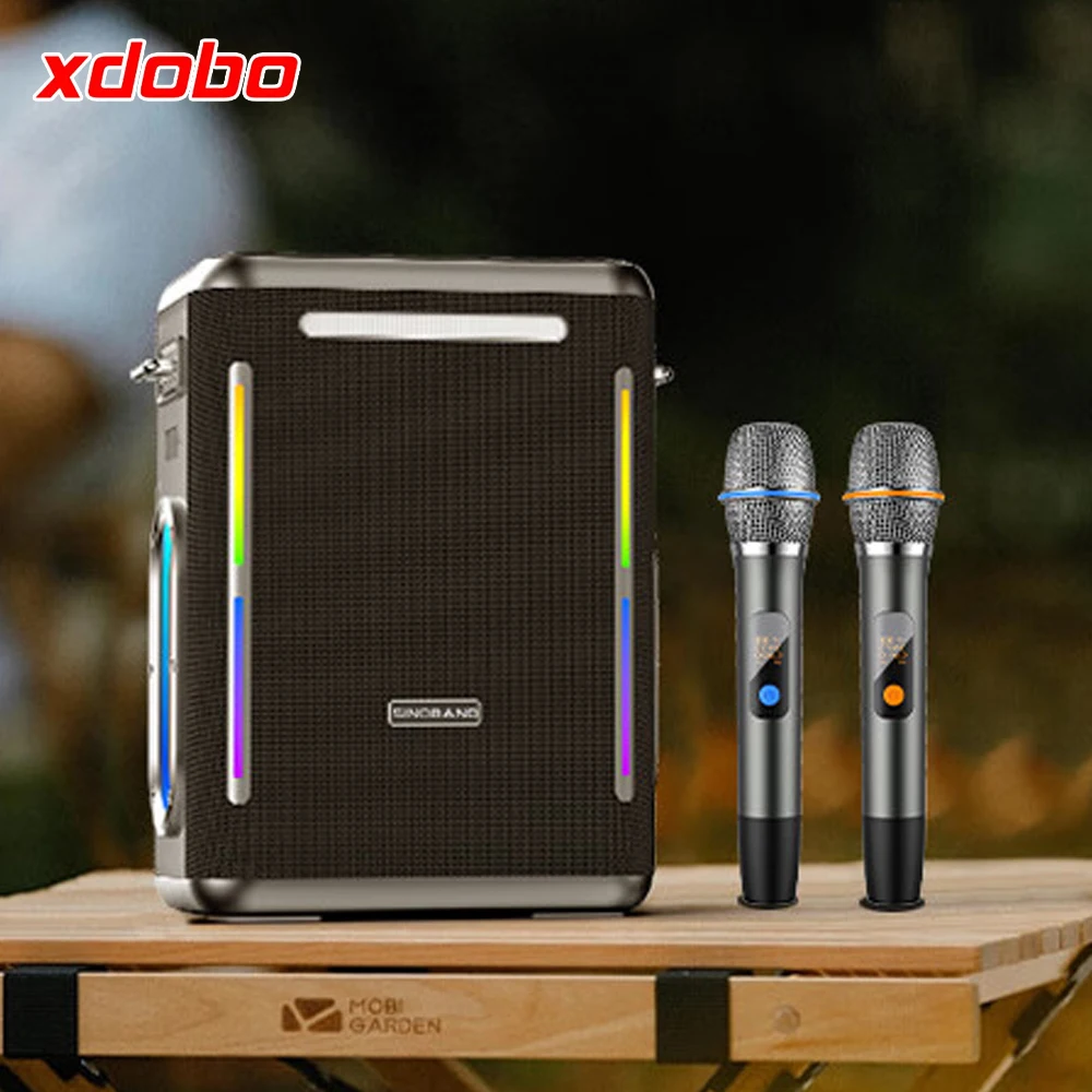 XDOBO Party 1981 Portable 300W Wireless Bluetooth Speaker w/ Microphone High Power RGB Light Outdoor Karaoke Wireless Subwoofer