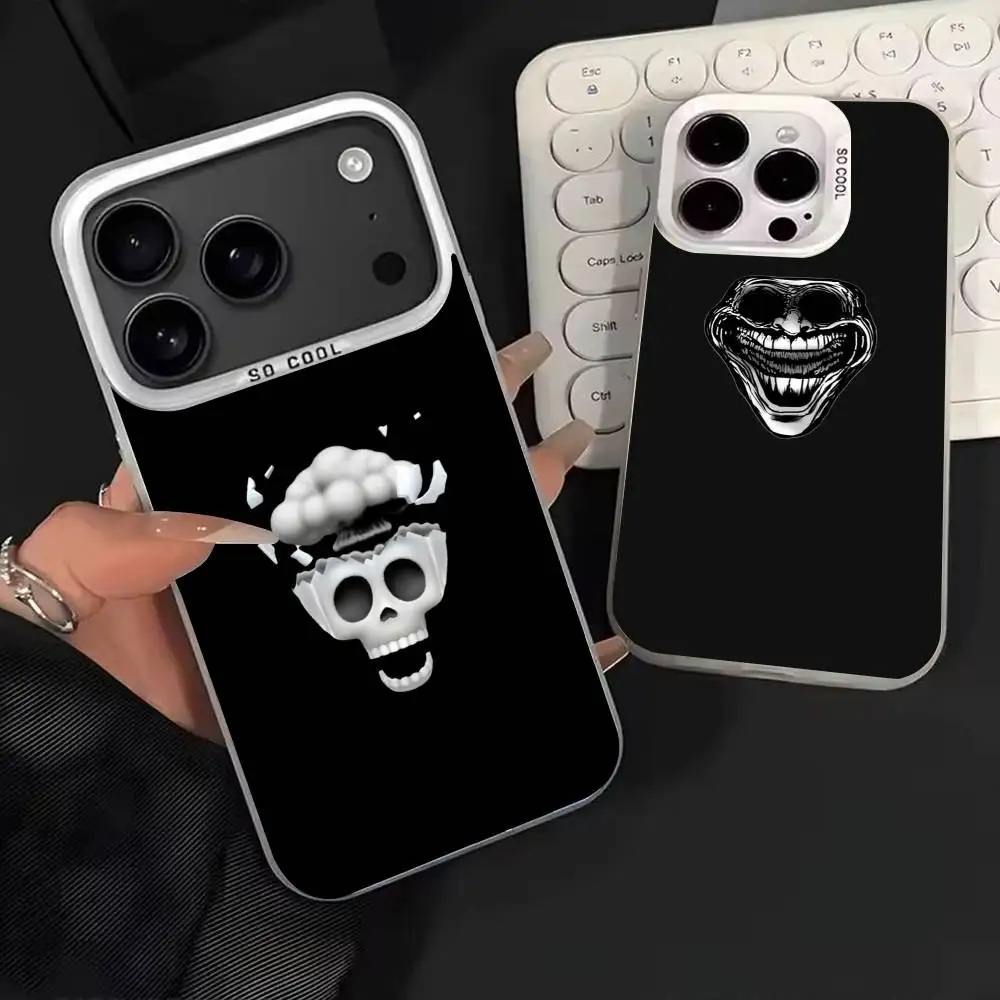

Emoticons Troll F-Face Phone Case For iPhone 17,16,15,14,13,12,11,Mini,Pro,E,MAX White Candy Matte Shockproof Cover