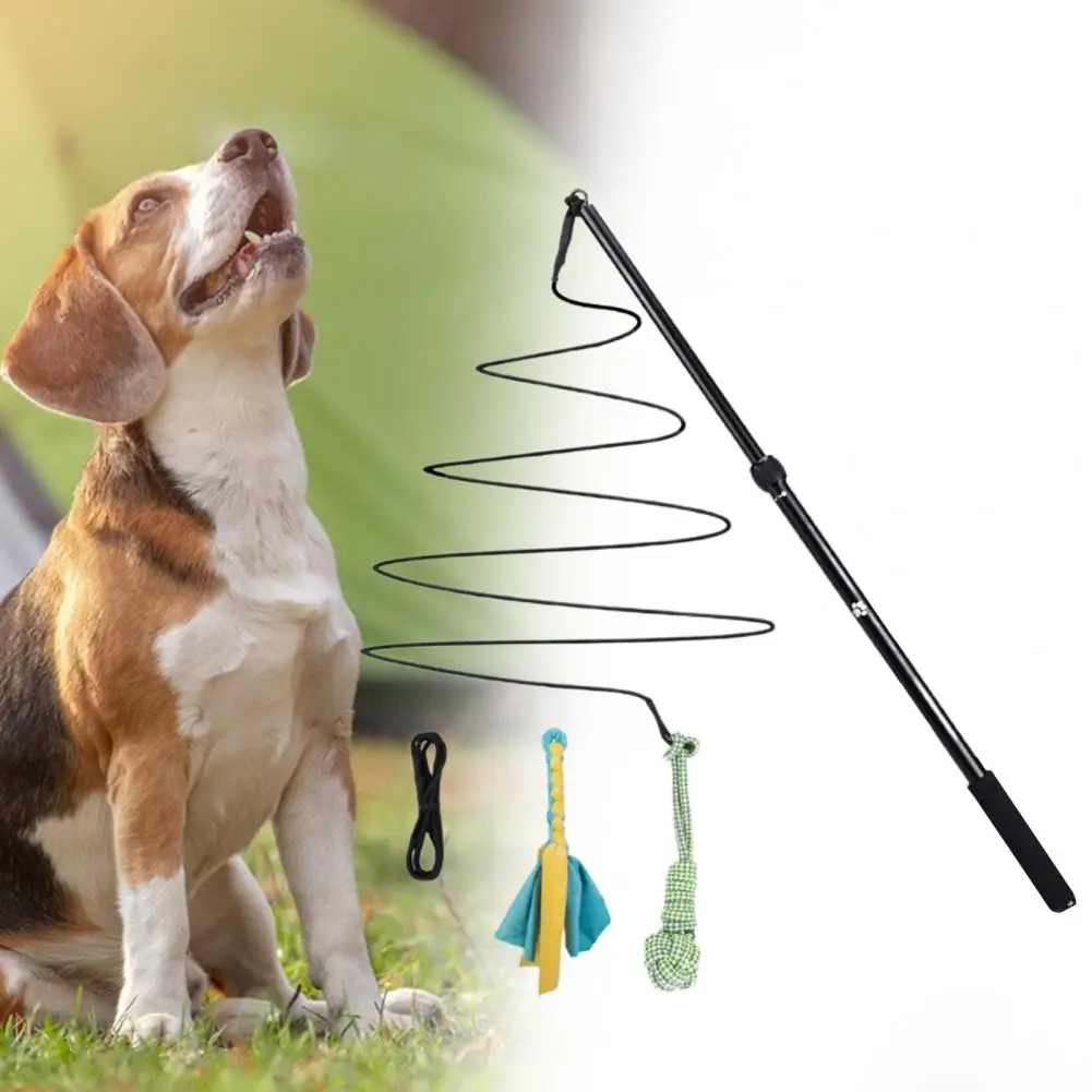 Dog Flirt Pole Portable Extendable Teaser Wand Pet Flirt Stick Pole Set Multipurpose Lightweight Dog Wand Pet Accessories