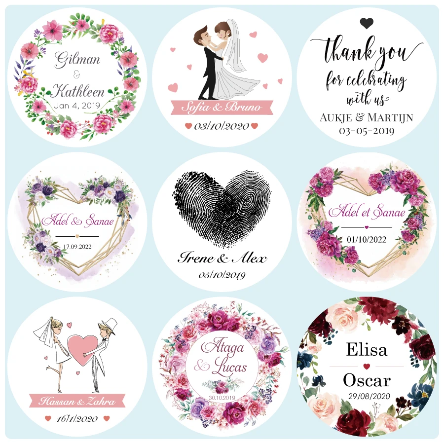 100 Pieces. Customized Wedding Stickers, Invitations Seals, Favors Labels, Add Your Photo, Picture, Text, Personalised, Custom