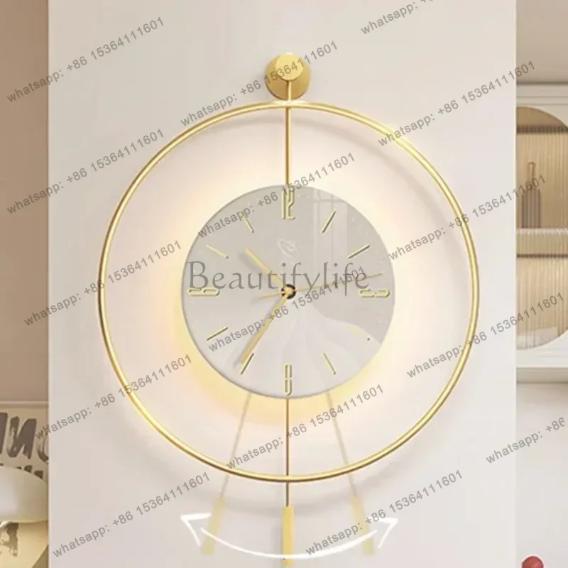 LJY Nordic Stylish Battery Wall Clocks Metal Gold Aesthetic Luminous Wall Clocks Silent Designer Relogio De Parede Live Room Dec