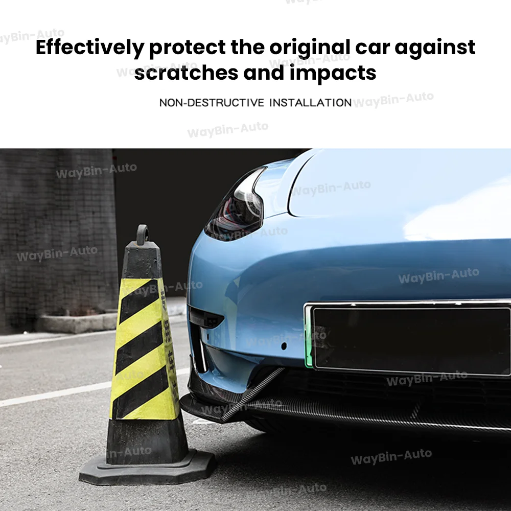Model 3 Y AD Body Kit For Tesla Model 3 Y 2017-2023 Front Lip Glossy Black Sport Bumper Spoiler Model 3 Model Y Auto Accessories