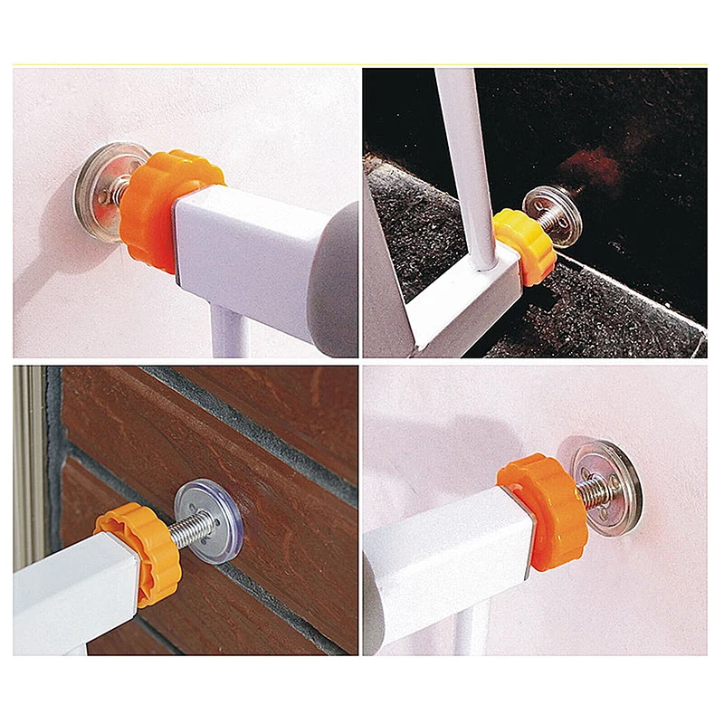 4pcs Baby Safety Stairs Gate Screws Pet Doorways Bolts with Locking Nut Safe Spindle Rod Spare Parts Home Accessories New 2024