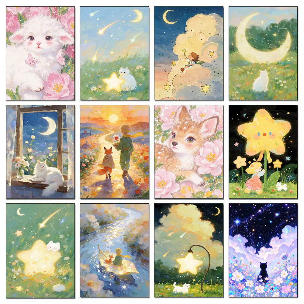 

Набор для алмазной вышивки (3 шт.): мультяшные сцены, круглые стразы, мозаика, вышивка крестом, DIY, декор из страз