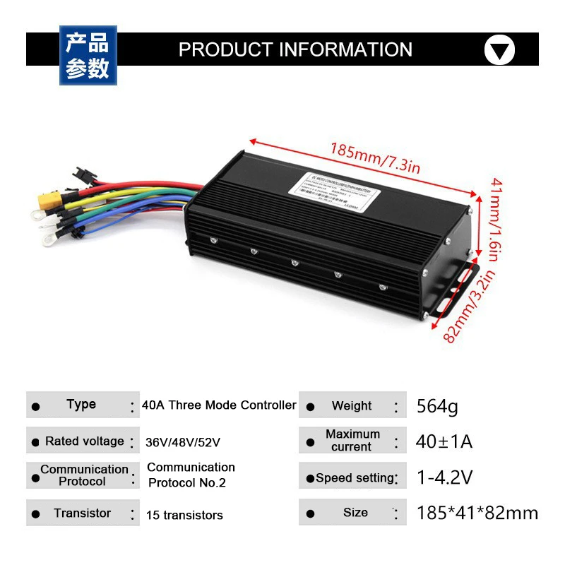 Mountain bike Conversion Kit Three Mode 40A Sine Wave Controller SM Plug,JN S869 Display,FF-009 Thumb Throttle,F-V12L PAS Sensor