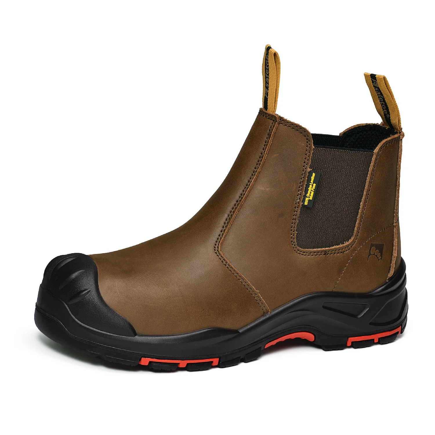 Safetoe Wide Fit Work Boots For Men & Women, Chelsea Safety Shoes with S3 Composite Toe Over Cap