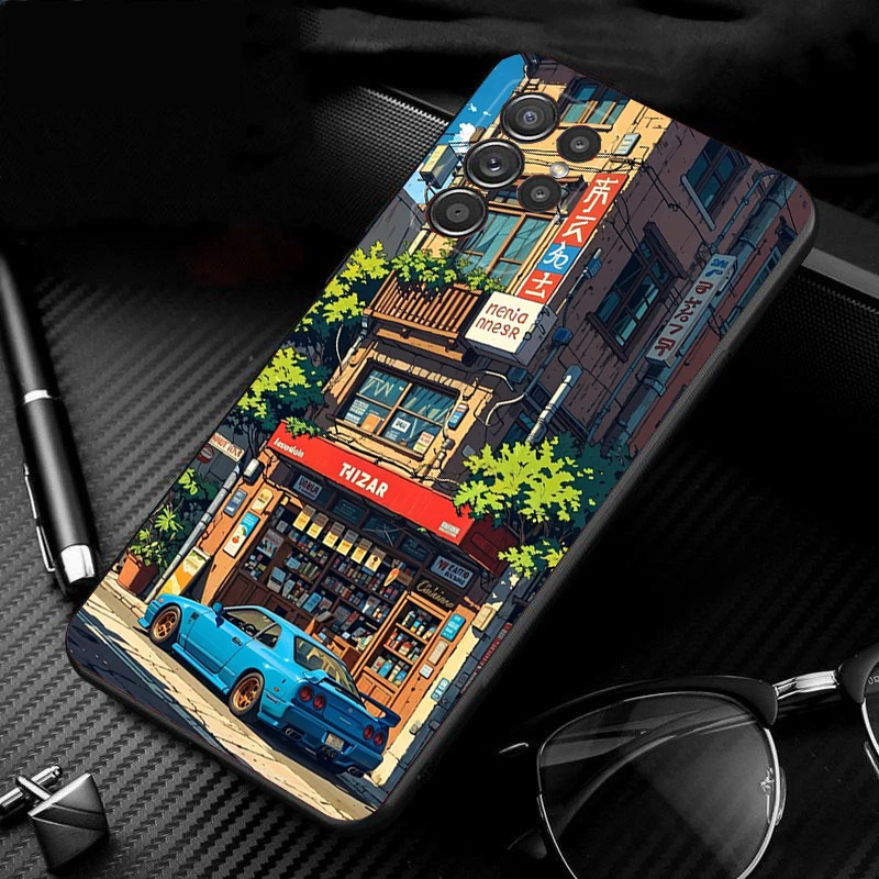 

Phone Case For Samsung Galaxy S26 Plus Edge S25 S24 S23 S22 Ultra S23 S22 S25 Plus S24 FE Japan Car Anime