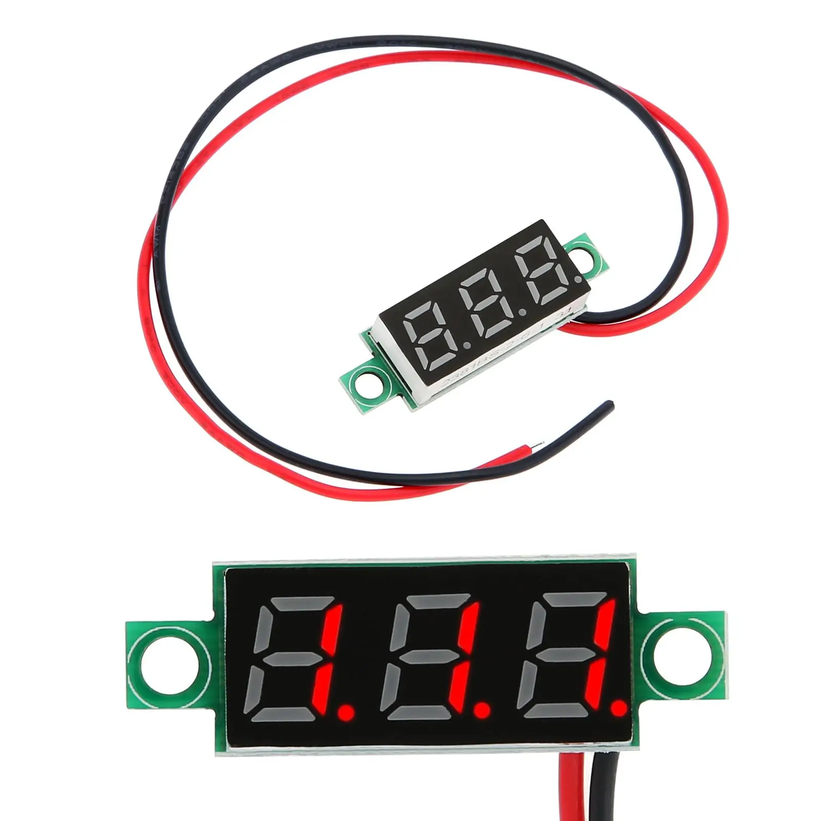1/3/5 pces 0.28 polegadas dc led voltímetro digital 0-100v automotivo testador de tensão de fonte de alimentação móvel 12v vermelho verde azul amarelo