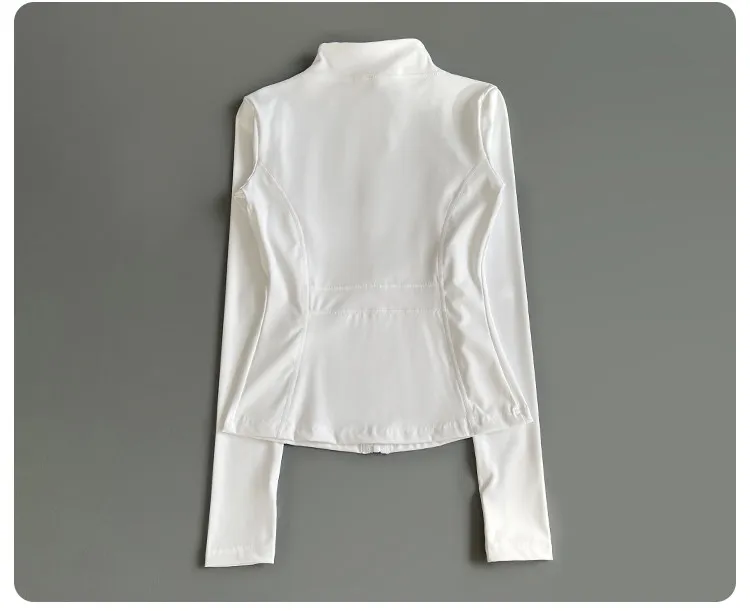 Damen Sportjacke mit Reißverschluss, Langen Ärmeln und Daumenlöchern, Slim Fit, Schnelltrocknend für Laufen, Fitness, Yoga und Sport – Detail 20
