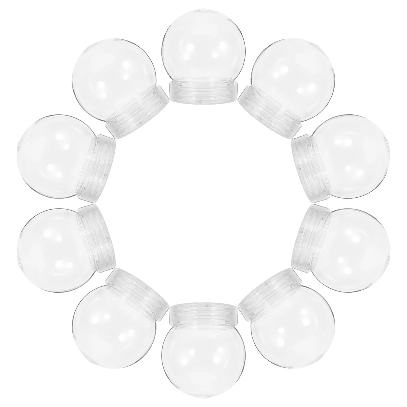 

10Pcs Transparent Plastic Candy Jars Small Boxes for DIY Snow Globe Crafts 140Ml Party Favors Decorative Storage