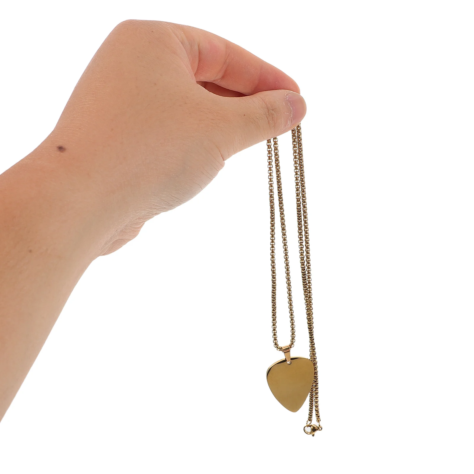 

3Pcs Guitar Pick Necklace Polished Metal Pendant Lightweight Comfortable for Sensitive Skin Unique Music Lover Accessory Style