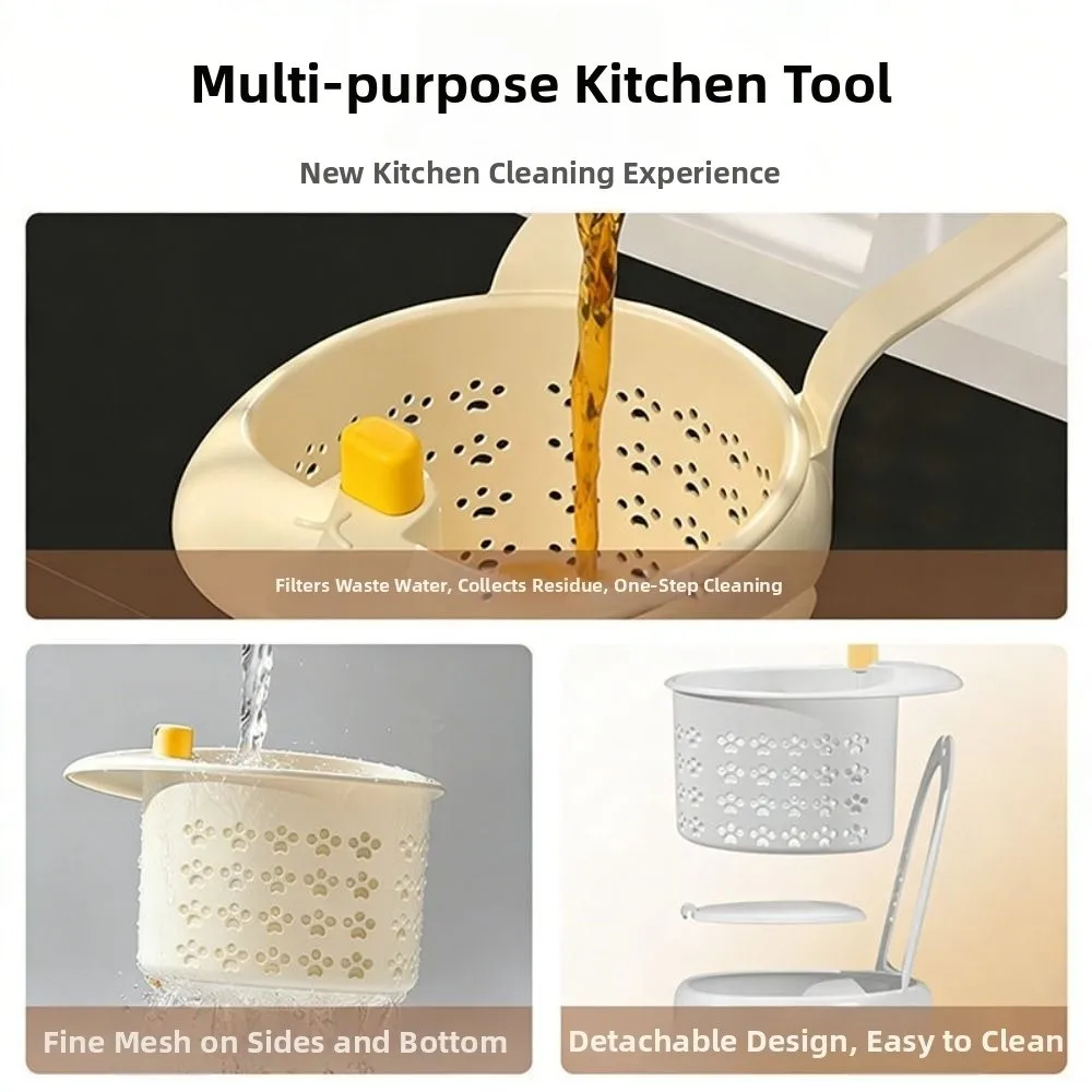 Creative Sink Hanging Strainer Basket Detachable Punch-free Kitchen Garbage Filter Multifunctional Self-Cleaning