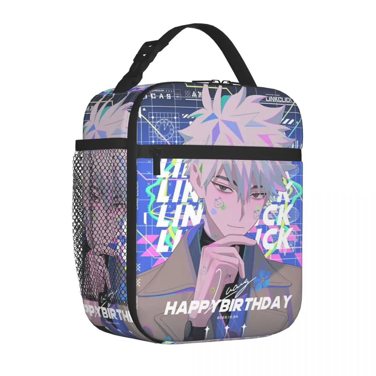 Link Click Lu Guang Anime Insulated Lunch Bags Thermal Bag  Lunch Container Portable Tote Lunch Box Bento Pouch Beach Travel