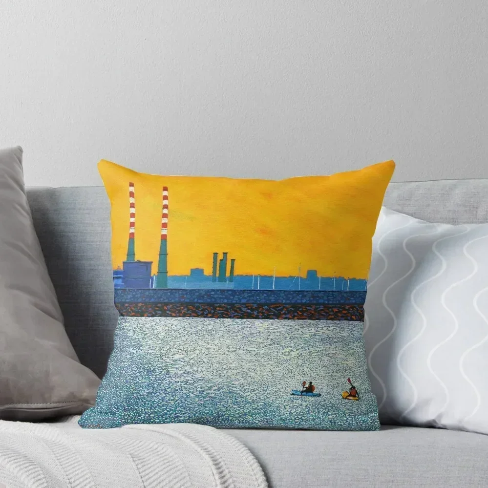 Poolbeg, Kayakers, Sunlight (Dublin, Ireland) Throw Pillow Christmas Covers Cushions For Children Couch Cushions pillow