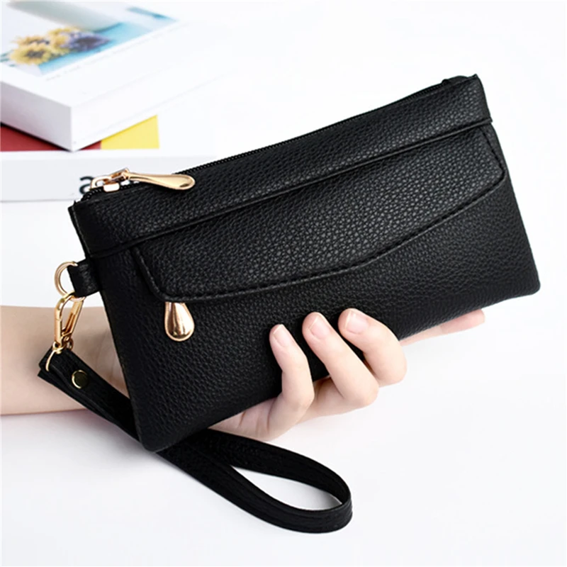 

Women's Portable Fashion Wallet PU Leather Hangbag Female Long Clutch Purses Coin Pocket Phone Pocket For Ladies Money Bag