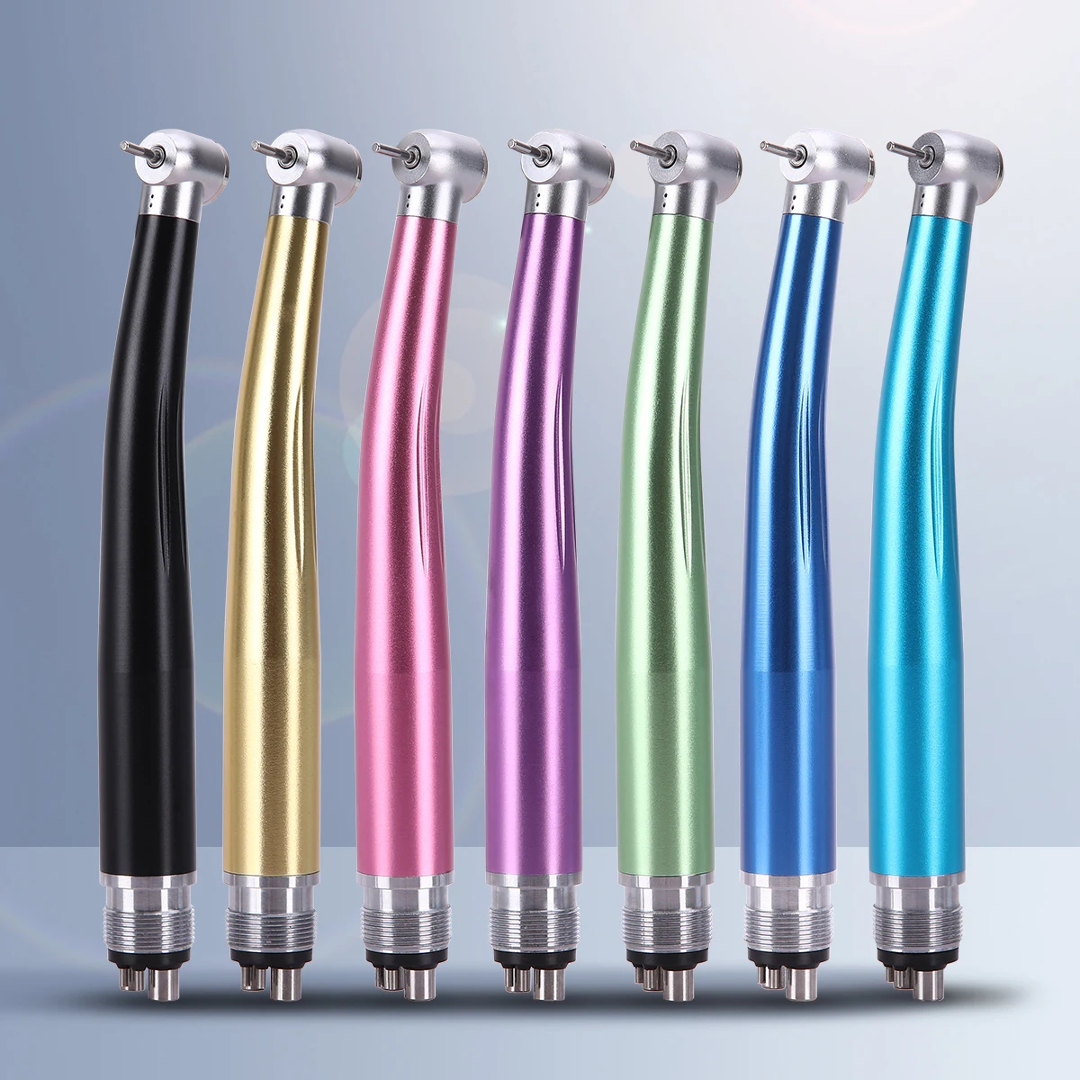 Colorful Standard Head Push Button Dental High Speed Handpiece 2/4 Holes Single Water Spray Air Turbine Dentistry Tool