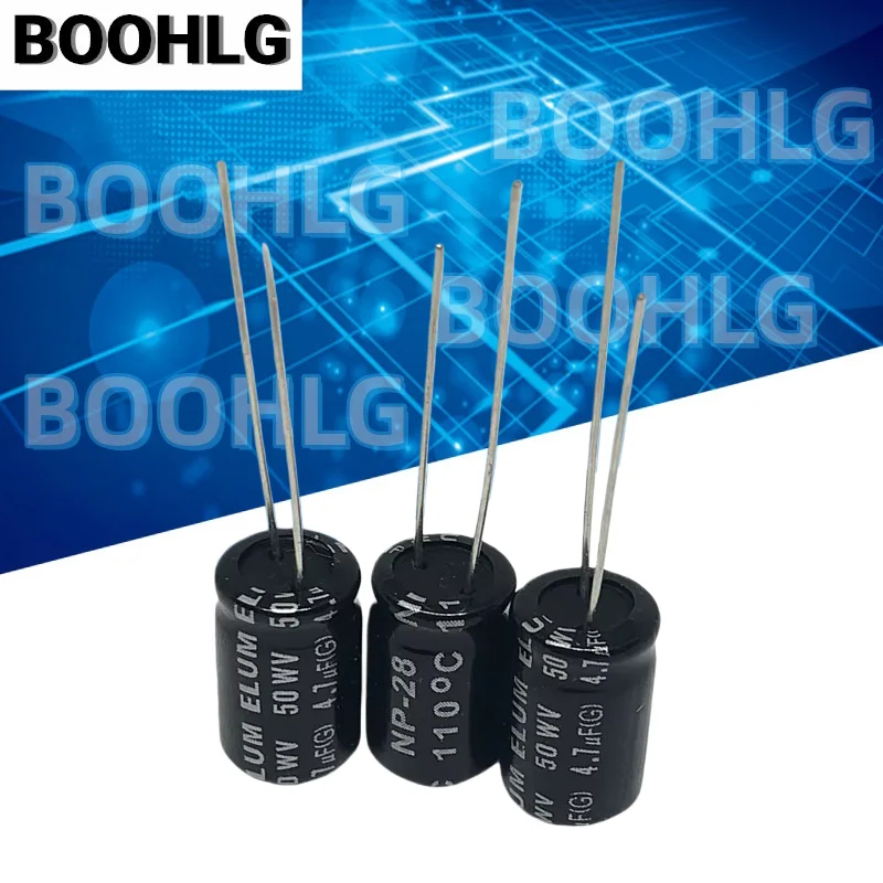 20PCS High Pitch Split Frequency Vertical NP Non-Polar Aluminum Electrolytic Capacitor 50V 4.7UF 8X12MM