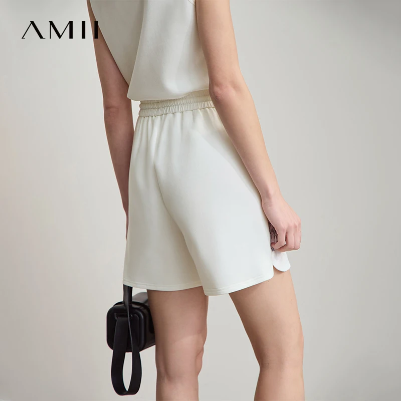 AMII Minimalist Summer Casual Shorts for Women 2025 Print Sports Style Short Pants Female Fashion Straight Pant Woman 12522004