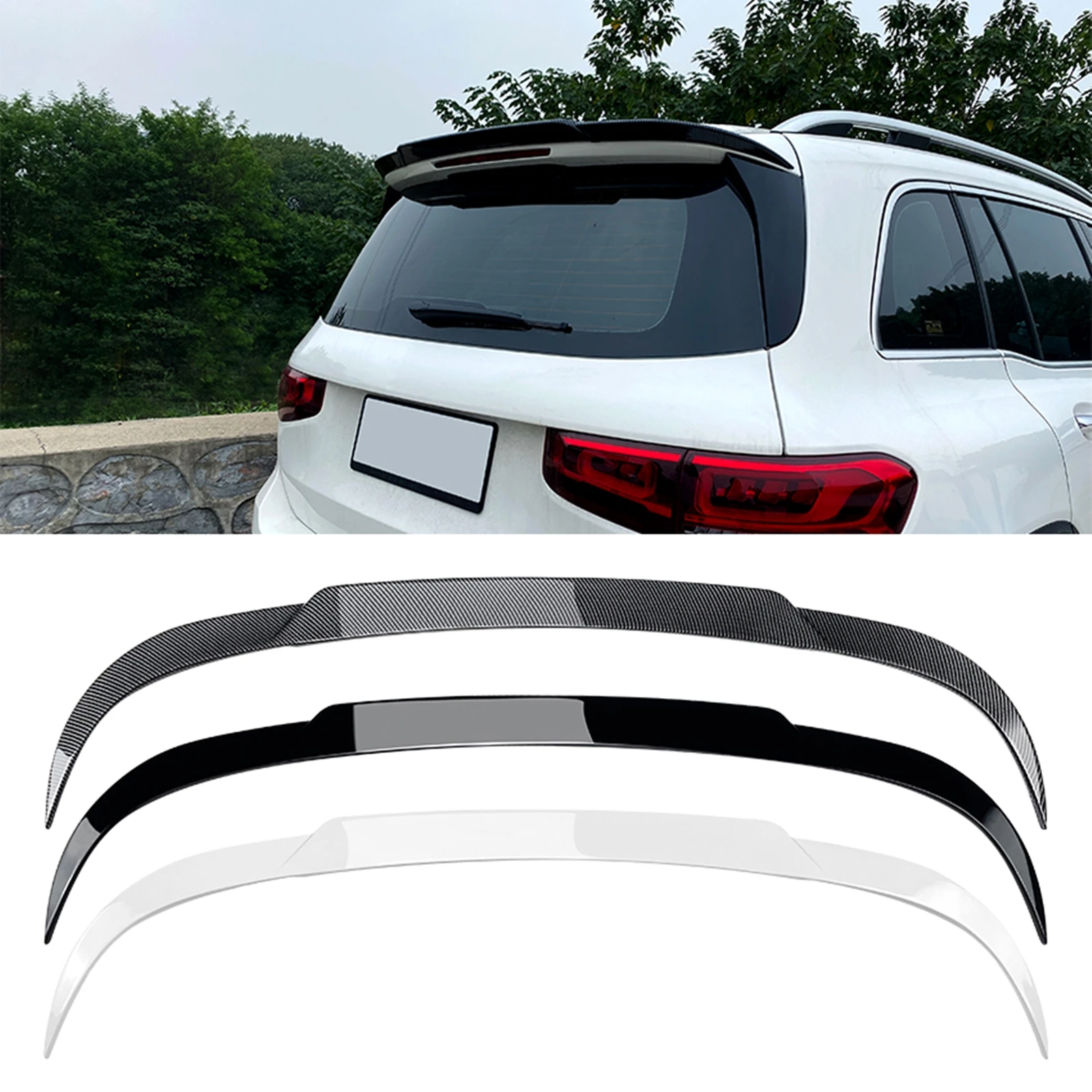 Car Rear Trunk Roof Spoiler Wing Tail Lid High Kick Decklid Splitter Upper Lip Trim For Mercedes Benz GLB Class X247 2020-2024