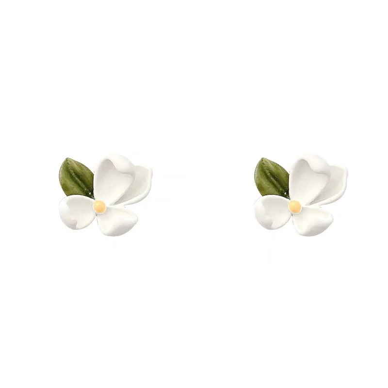 Frühling neue süße Gänseblümchen Blume Ohr stecker für Frauen süße Muschel Emaille versilbert Ohrringe koreanischen Temperament Schmuck – Detail 7