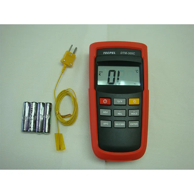 أفضل بيع TECPEL DTM-305C ميزان الحرارة الرقمي مقياس الحرارة الاستشعار نوع K للاستخدام الصناعي