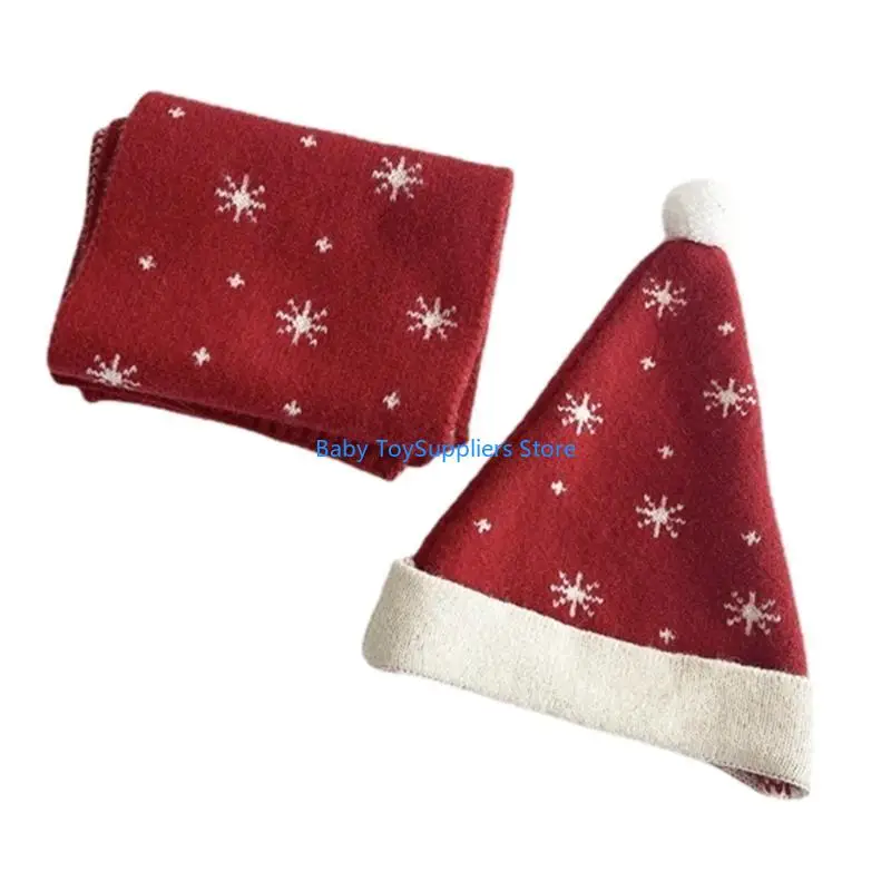 

R1WF Comfortable Baby Warm Bonnet and Long Muffler Neck Scarf & Hat for Cold Weather