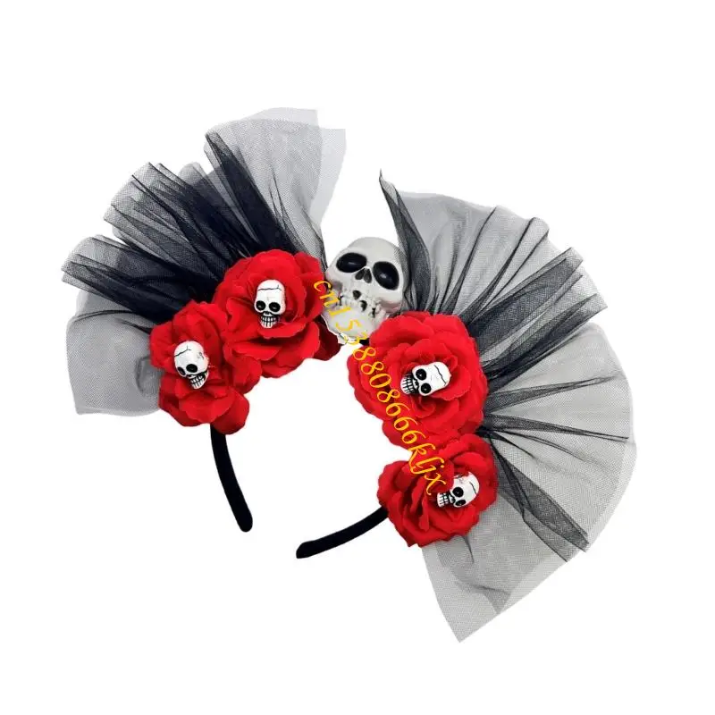 Day of the Deads Band Band Rose Hoa vương miện Mexicans dành cho các cô gái phụ nữ 066C