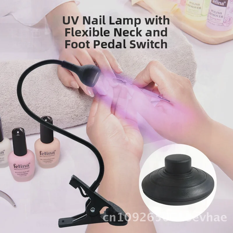 

Лампа для УФ-отверждения ногтей с управлением ногами, на гибкой стойке, прямая, для фототерапии, для ремонта мобильных телефонов, фиолетовая