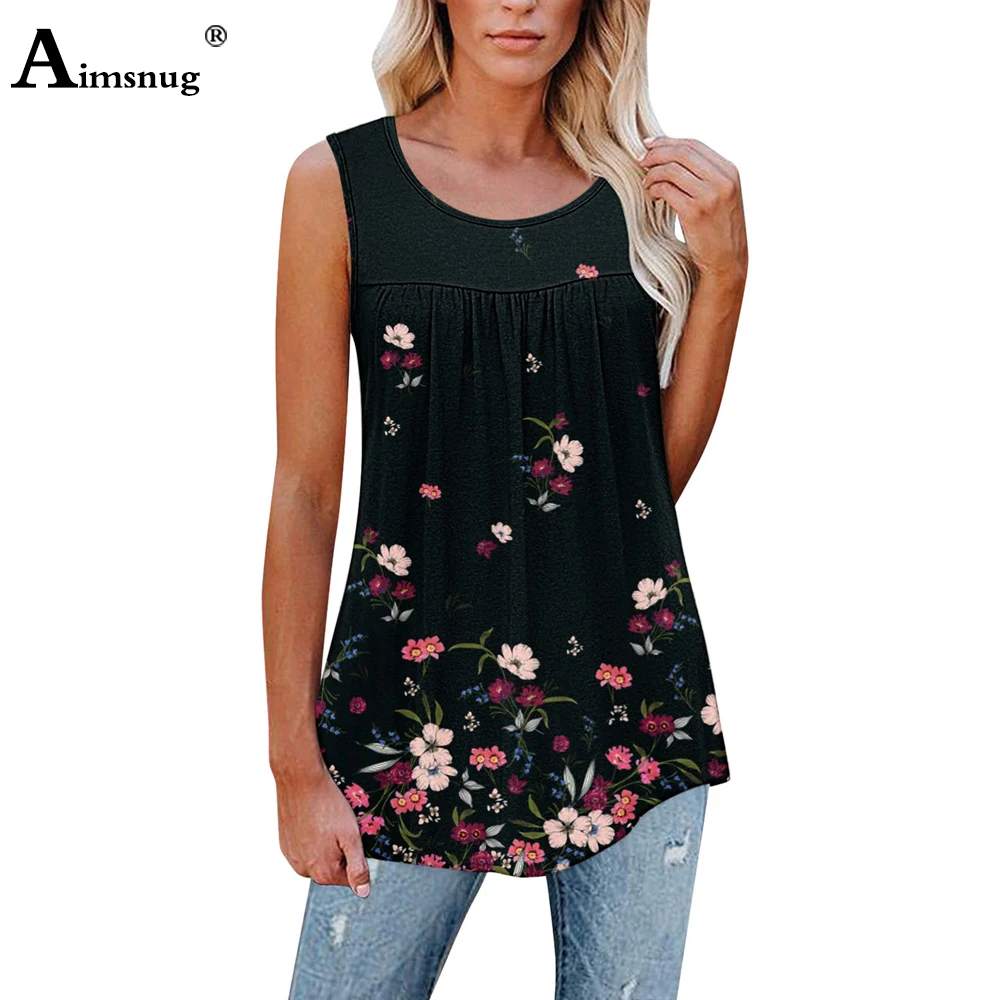 

Plus Size 4xl 5xl Women Casual Tank Top Latest Summer Bohemian Flower Print Tees Shirt Ladies Sleeveless Vest Clothing 2022