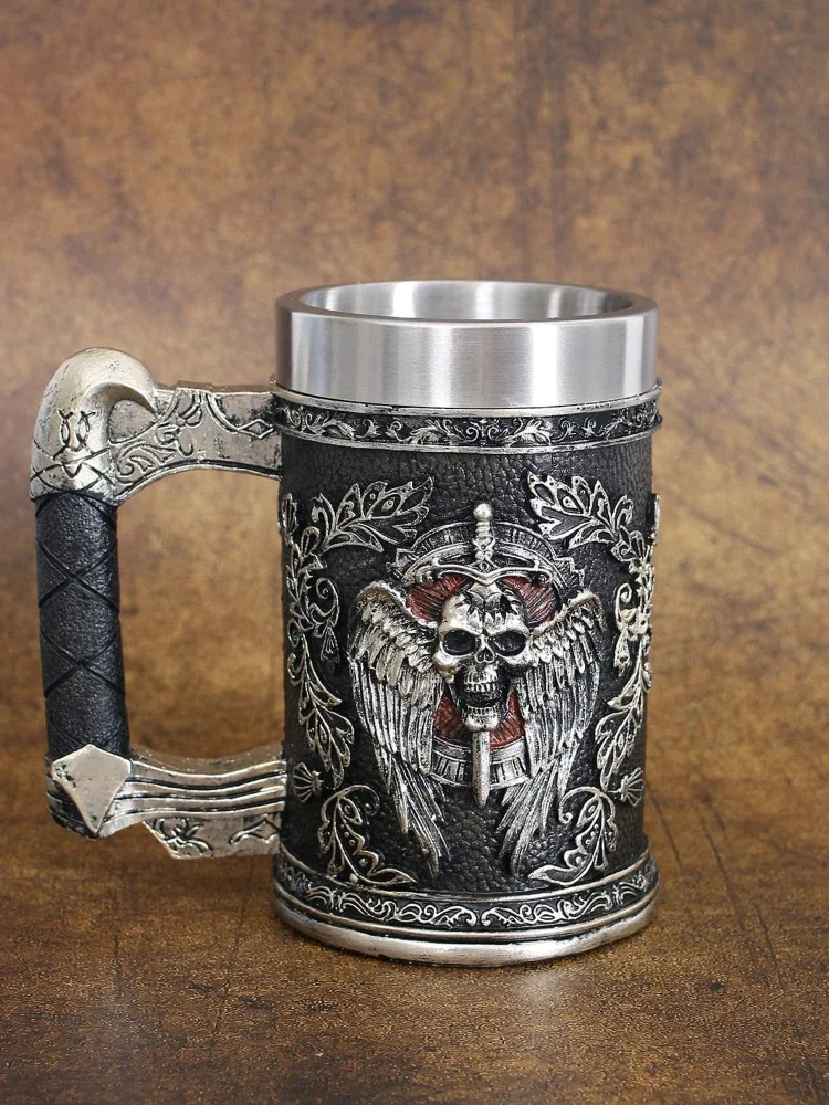 Imagem -03 - Caneca de Resina para Cerveja Caneca Retrô Canecas Guerreiro Viking Medieval Vintage Presente de Aniversário e Natal de Halloween 600ml