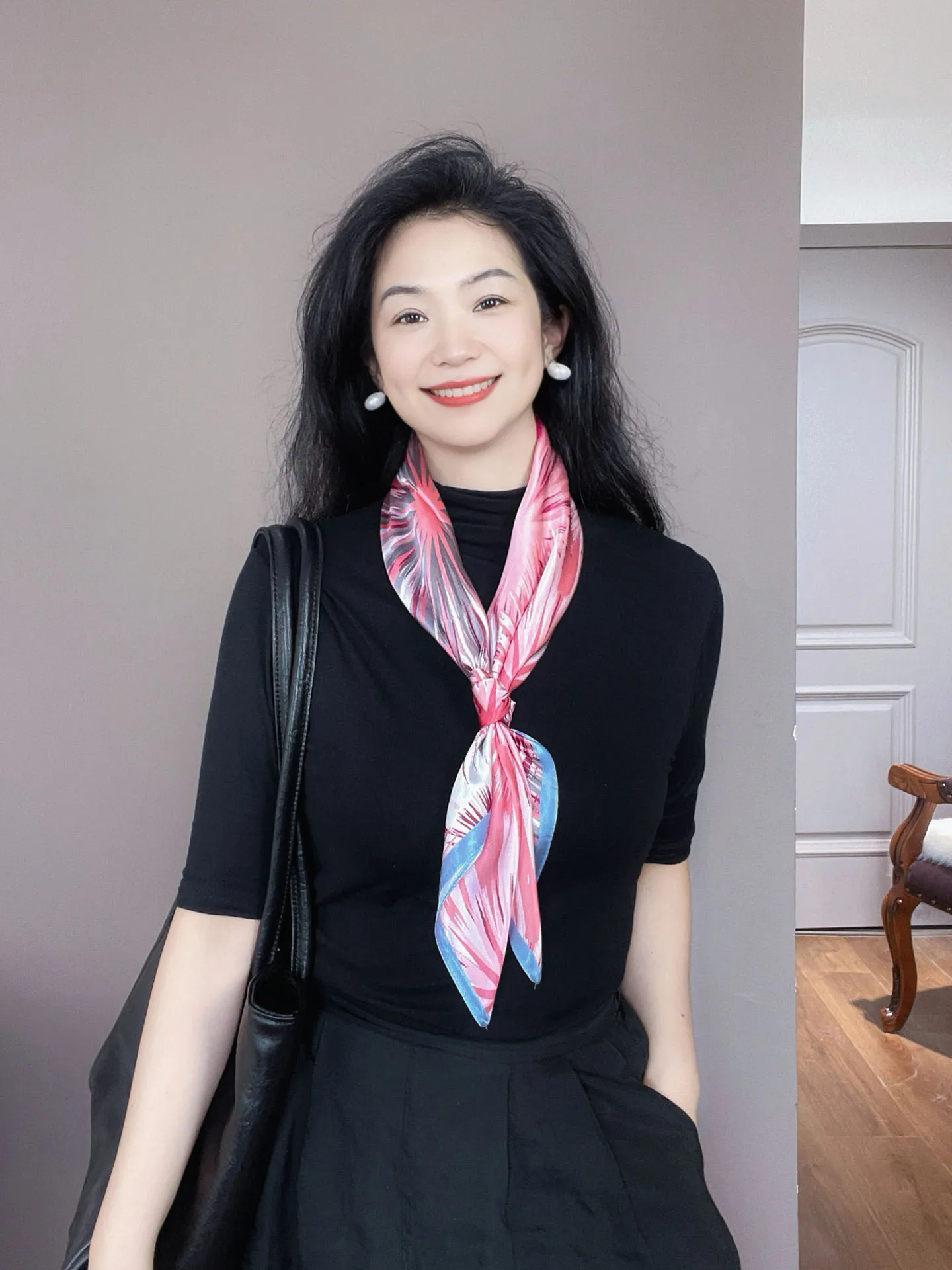 高品質シルクスカーフ女性用ネクタイ-00-桑シルク-65-センチメートル正方形スカーフ春秋装飾ネックスカーフ