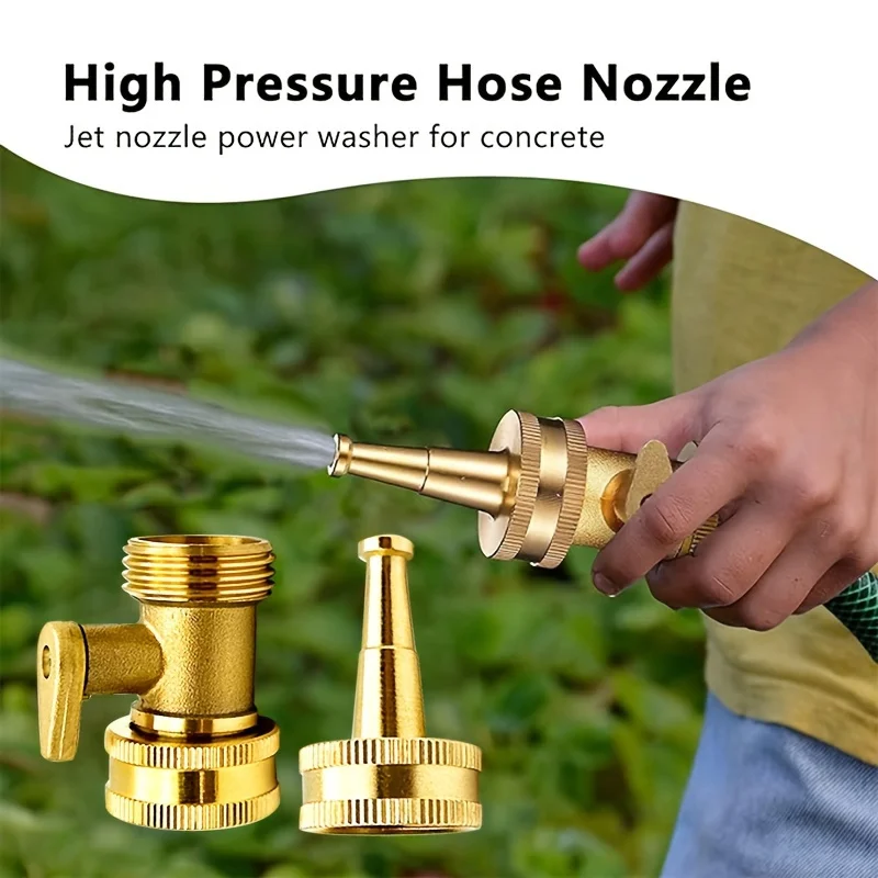 2pcs/set Brass Garden Hose Nozzle-Durable Metal Lawn&Car Sprinkler with Standard Us Thread Connector