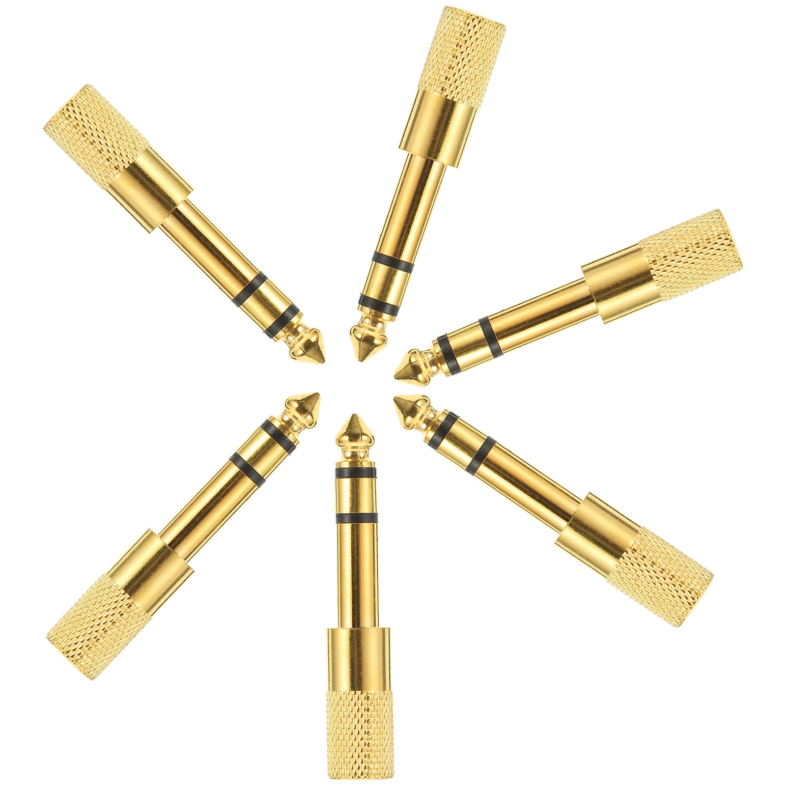 

6pcs Audio 6.35mm Male to 3.5mm Female Stereo Jack Converter Headphone Adapters for Headphones Microphone Compatibility