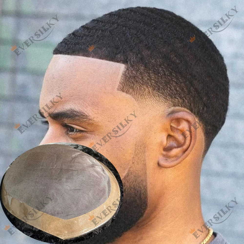 

12 мм, 8 мм, 10 мм, 360, глубокая прическа, парик, афро-мужская система человеческих волос, прочный моно-кружевной верхний протез, черный вьющийся парик