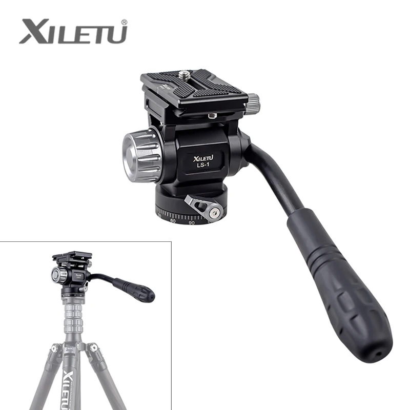 XILETU LS-1 Mini Hydraulic Damping Professional Gimbal Video Photography Tripod Head for DSLR Camera Tripod Monopod Stand