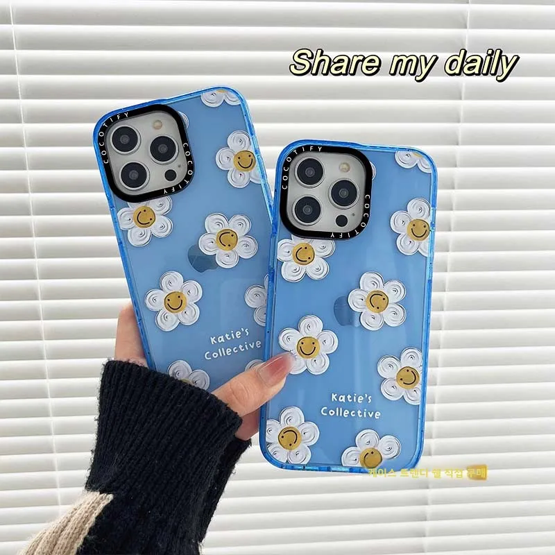 

White Cr Daisy Smile Phone Case for iPhone 7 pro Max 2 5 Anti-Fall 4 pro New Model 3 Protective Cover 7 Air Pr...