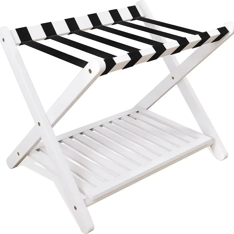 

White Thickened Style Bamboo Folding Luggage Rack Foldable Bamboo Luggage Rack
