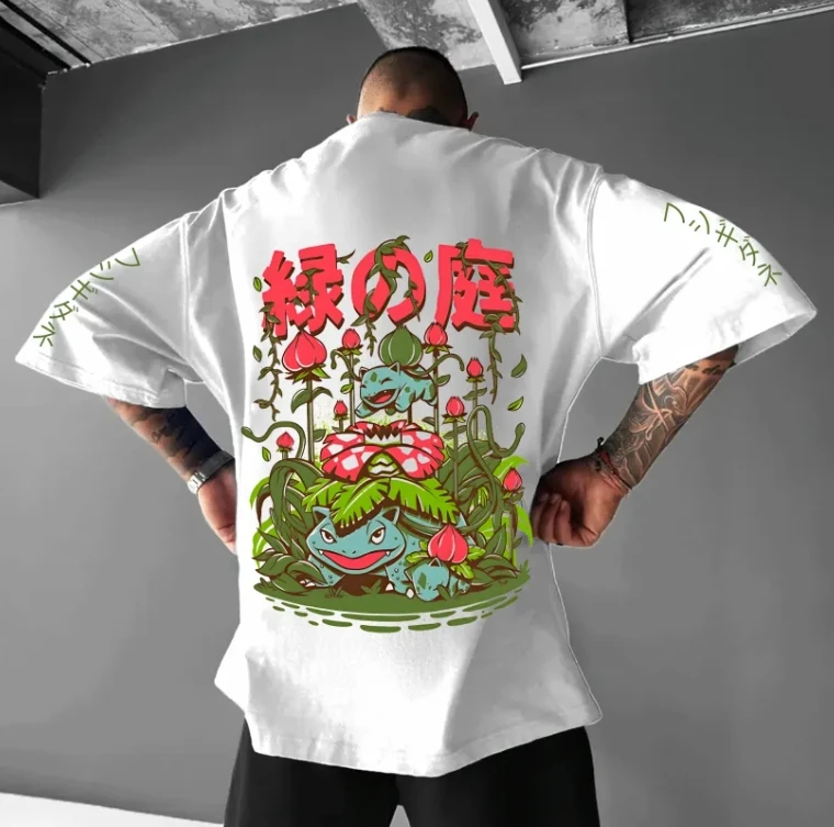 pikachu boys tshirt 2025summer streetwear cartoon printed black cotton breathable tee