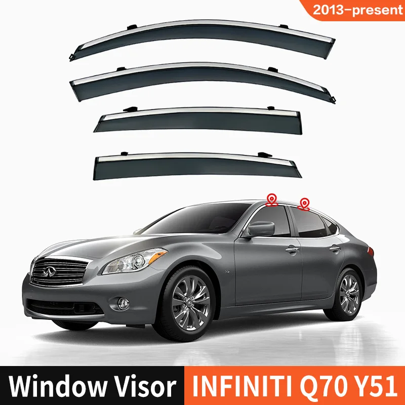 

For INFINITI Q70L Y51 2013 Window visor Weather Shield Side Window Deflector Car windshield weather shield Car accessories