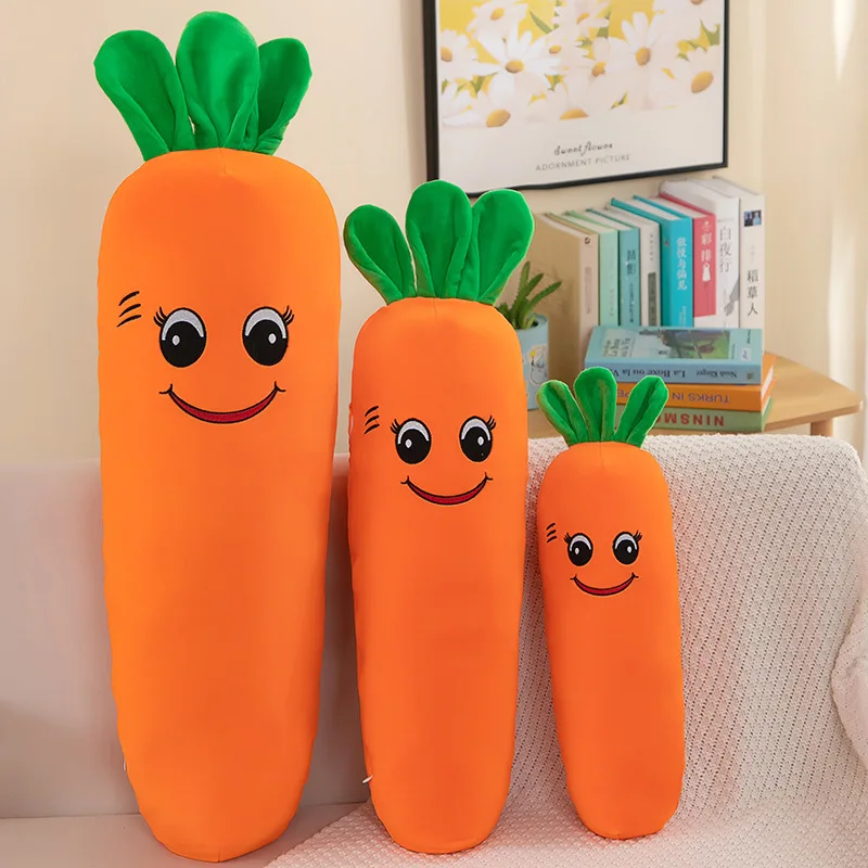 Длинная морковная плюшевая подушка для тела, обнимающийся зажим для сна для взрослых и детей, мягкая мягкая игрушка для облегчения тревоги
