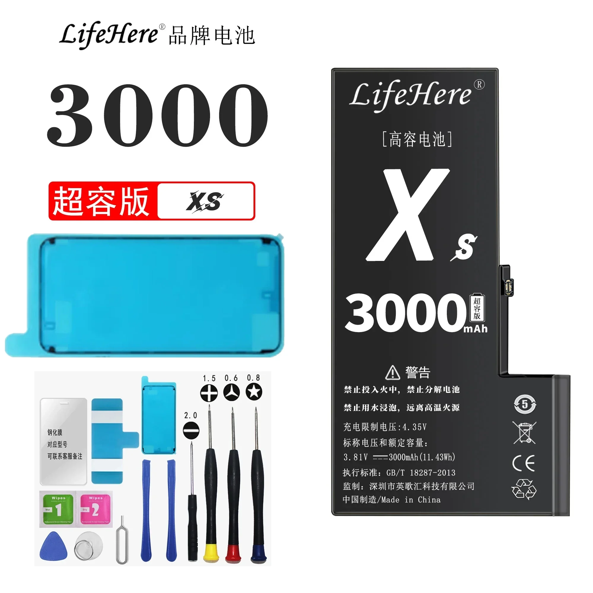 

Original Lifehere 3000Mah Battery For Apple iPhone XS A2097 A1920 A2098 Repair Part High Capacity Phone Batteries